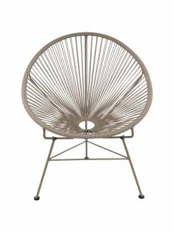 Westwing Collection Fauteuil acapulco taupe plastique tressé Bahia, larg. 81 x prof. 73 cm -furniture Soldes Fauteuil acapulco taupe plastique tresse Bahia 5