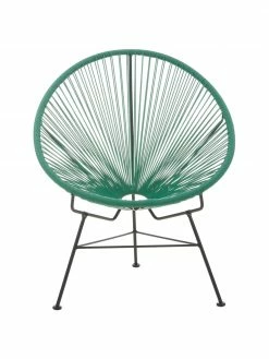 Westwing Collection Fauteuil acapulco vert forêt plastique tressé Bahia, larg. 81 x prof. 73 cm -furniture Soldes Fauteuil acapulco vert foret plastique tresse Bahia 3