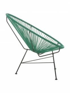 Westwing Collection Fauteuil acapulco vert forêt plastique tressé Bahia, larg. 81 x prof. 73 cm -furniture Soldes Fauteuil acapulco vert foret plastique tresse Bahia 4
