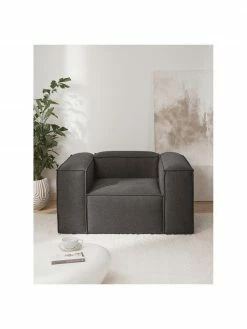 Westwing Collection Fauteuil anthracite Lennon, larg. 130 x prof. 101 cm 8 Westwing Collection Fauteuil anthracite Lennon, larg. 130 x prof. 101 cm -furniture Soldes Fauteuil anthracite Lennon 2