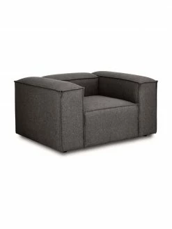 Westwing Collection Fauteuil anthracite Lennon, larg. 130 x prof. 101 cm