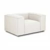 Westwing Collection Fauteuil beige Lennon, larg. 130 x prof. 101 cm