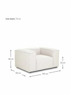 Westwing Collection Fauteuil beige Lennon, larg. 130 x prof. 101 cm -furniture Soldes Fauteuil beige Lennon 4