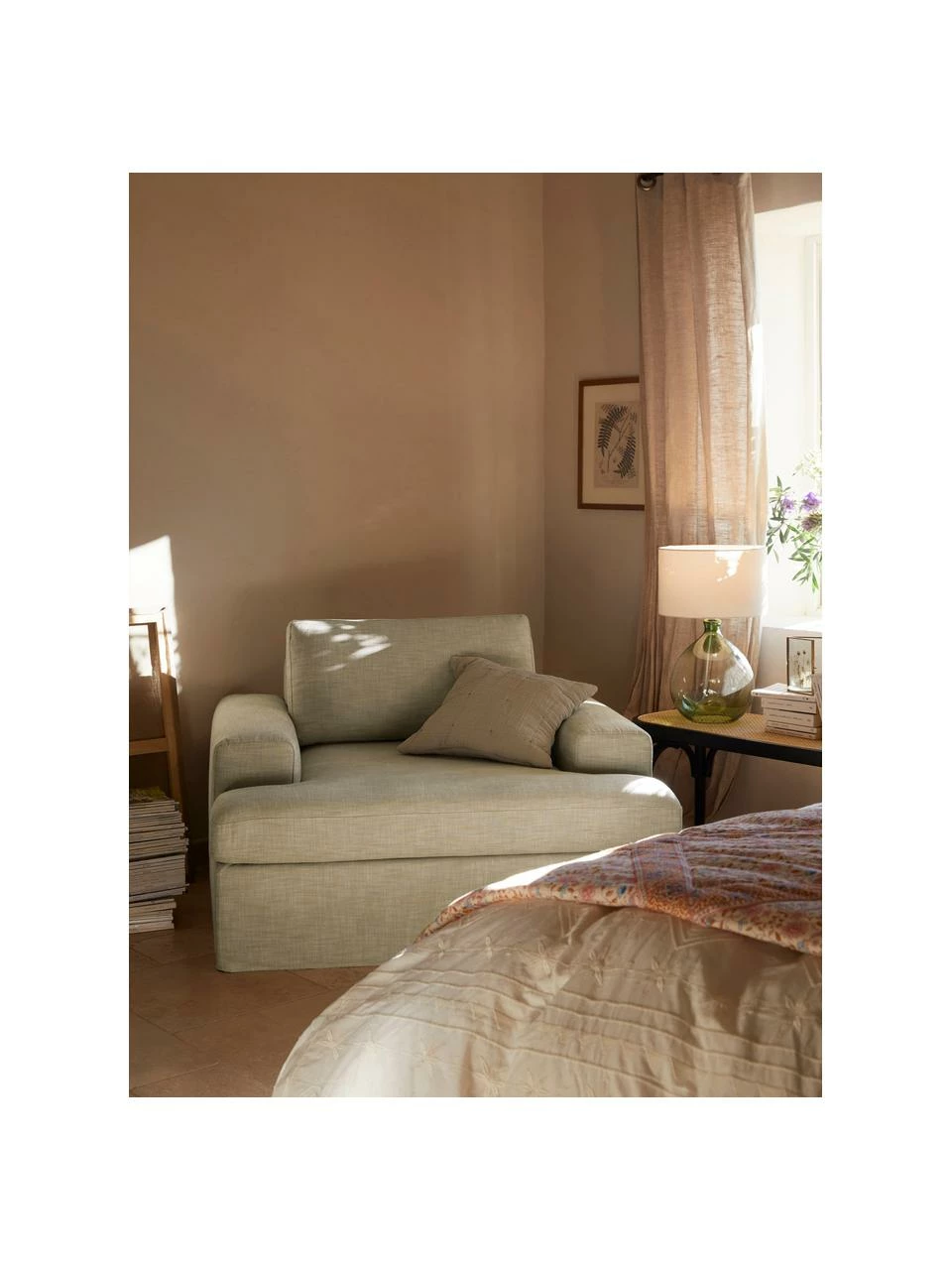 Westwing Collection Fauteuil beige Russell, larg. 103 x haut. 77 cm 2 Westwing Collection Fauteuil beige Russell, larg. 103 x haut. 77 cm – Image 2