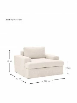 Westwing Collection Fauteuil beige Russell, larg. 103 x haut. 77 cm 8 Westwing Collection Fauteuil beige Russell, larg. 103 x haut. 77 cm -furniture Soldes Fauteuil beige Russell 2