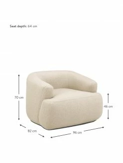Westwing Collection Fauteuil beige foncé Sofia, larg. 96 x prof. 82 cm -furniture Soldes Fauteuil beige fonce Sofia 3