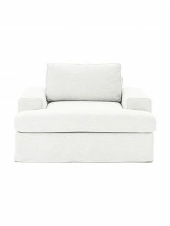 Westwing Collection Fauteuil blanc crème Russell, larg. 103 x haut. 77 cm -furniture Soldes Fauteuil blanc creme Russell 4