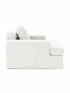 Westwing Collection Fauteuil blanc crème Russell, larg. 103 x haut. 77 cm -furniture Soldes Fauteuil blanc creme Russell 5
