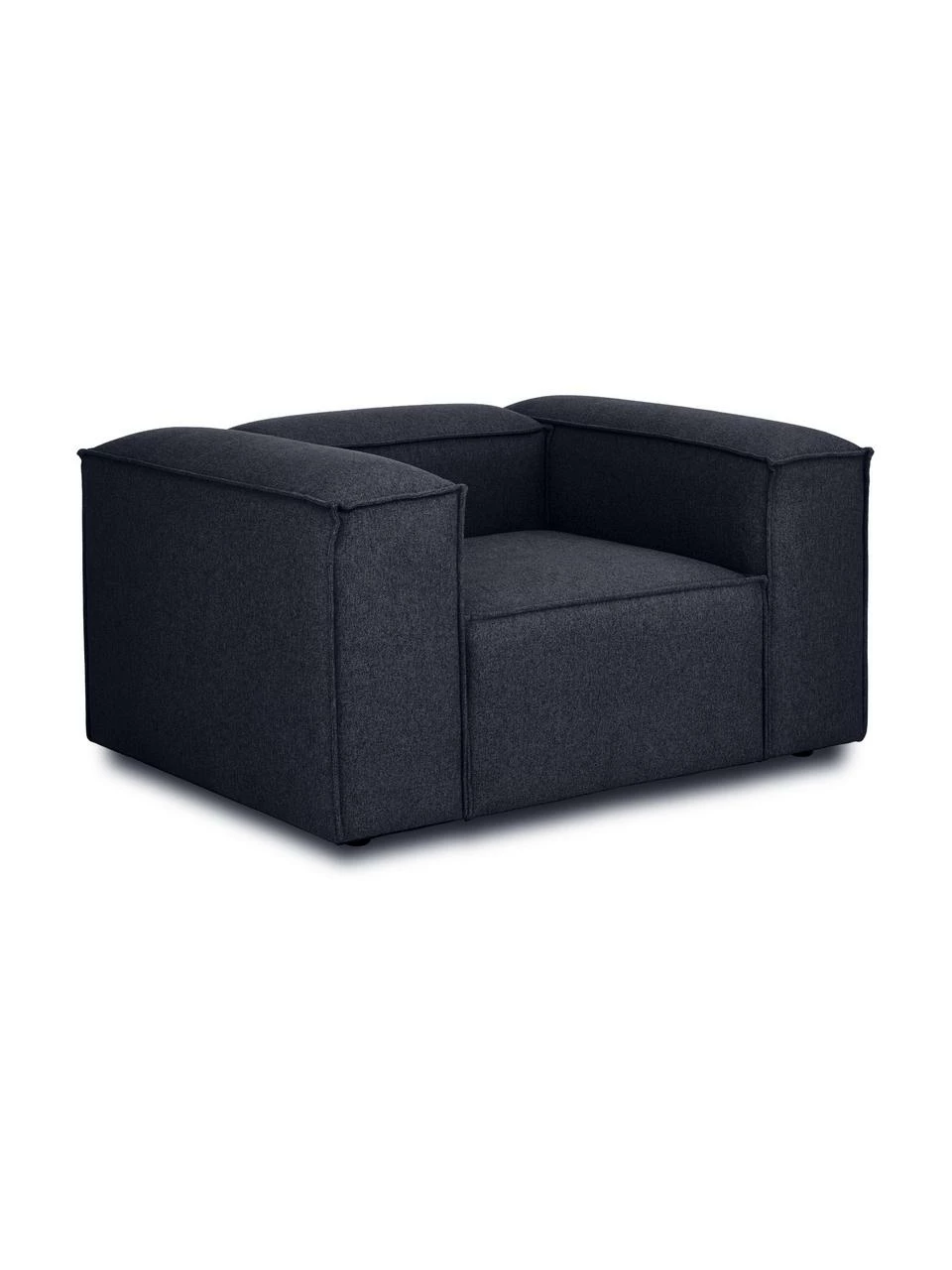 Westwing Collection Fauteuil bleu Lennon, larg. 130 x prof. 101 cm 1 Westwing Collection Fauteuil bleu Lennon, larg. 130 x prof. 101 cm