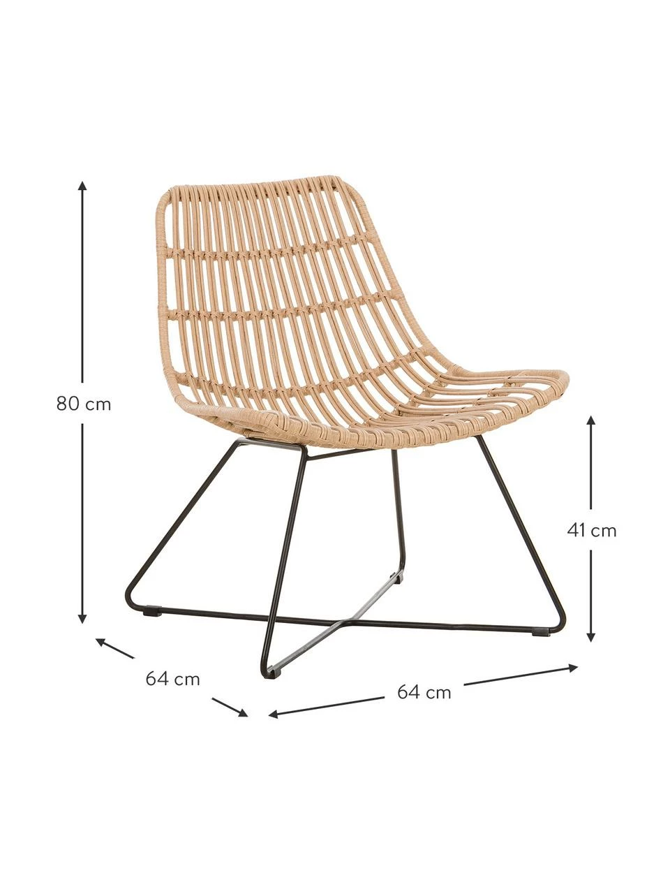 Westwing Collection Fauteuil bohème naturel Costa, larg. 64 x prof. 64 cm 3 Westwing Collection Fauteuil bohème naturel Costa, larg. 64 x prof. 64 cm – Image 3