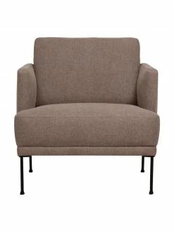 Westwing Collection Fauteuil brun avec pieds en métal Fluente, larg. 74 x haut. 85 cm -furniture Soldes Fauteuil brun avec pieds en metal Fluente 4