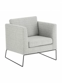 Westwing Collection Fauteuil classique gris Milo, larg. 77 x prof. 75 cm