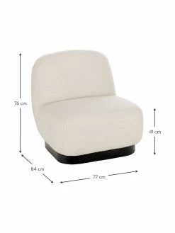 Westwing Collection Fauteuil cocktail blanc crème Elsie, larg. 77 x prof. 84 cm -furniture Soldes Fauteuil cocktail blanc creme Elsie 3