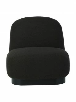 Westwing Collection Fauteuil cocktail bouclé noir Elsie, larg. 77 x prof. 84 cm -furniture Soldes Fauteuil cocktail boucle noir Elsie 3