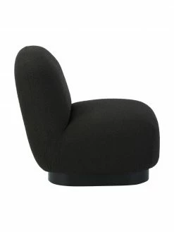 Westwing Collection Fauteuil cocktail bouclé noir Elsie, larg. 77 x prof. 84 cm -furniture Soldes Fauteuil cocktail boucle noir Elsie 4