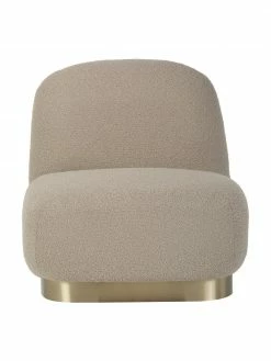 Westwing Collection Fauteuil cocktail bouclé taupe Elsie, larg. 77 x prof. 84 cm -furniture Soldes Fauteuil cocktail boucle taupe Elsie 10