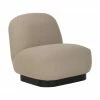 Westwing Collection Fauteuil cocktail bouclé taupe Elsie, larg. 77 x prof. 84 cm