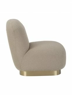 Westwing Collection Fauteuil cocktail bouclé taupe Elsie, larg. 77 x prof. 84 cm -furniture Soldes Fauteuil cocktail boucle taupe Elsie 11