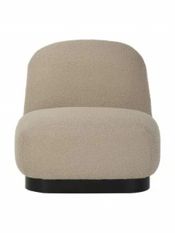 Westwing Collection Fauteuil cocktail bouclé taupe Elsie, larg. 77 x prof. 84 cm -furniture Soldes Fauteuil cocktail boucle taupe Elsie 4