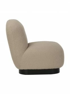 Westwing Collection Fauteuil cocktail bouclé taupe Elsie, larg. 77 x prof. 84 cm -furniture Soldes Fauteuil cocktail boucle taupe Elsie 5