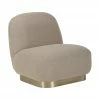 Westwing Collection Fauteuil cocktail bouclé taupe Elsie, larg. 77 x prof. 84 cm