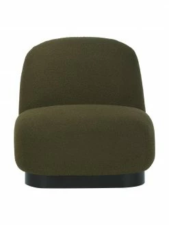 Westwing Collection Fauteuil cocktail bouclé vert Elsie, larg. 77 x prof. 84 cm -furniture Soldes Fauteuil cocktail boucle vert Elsie 10