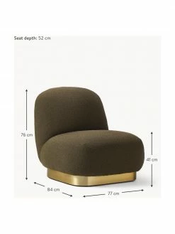 Westwing Collection Fauteuil cocktail bouclé vert Elsie, larg. 77 x prof. 84 cm -furniture Soldes Fauteuil cocktail boucle vert Elsie 2