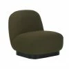 Westwing Collection Fauteuil cocktail bouclé vert Elsie, larg. 77 x prof. 84 cm