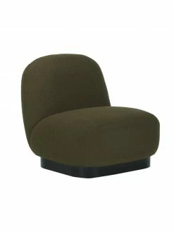Westwing Collection Fauteuil cocktail bouclé vert Elsie, larg. 77 x prof. 84 cm