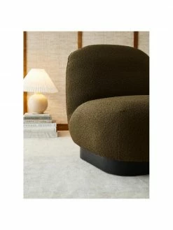 Westwing Collection Fauteuil cocktail bouclé vert Elsie, larg. 77 x prof. 84 cm -furniture Soldes Fauteuil cocktail boucle vert Elsie 8