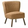 Westwing Collection Fauteuil cocktail en peluche brun Robine, larg. 63 x prof. 73 cm