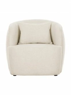Westwing Collection Fauteuil cocktail en tissu bouclé blanc Elodie, larg. 86 x prof. 62 cm -furniture Soldes Fauteuil cocktail en tissu boucle blanc Elodie 3