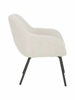 Westwing Collection Fauteuil cocktail en tissu bouclé blanc crème Jana, larg. 72 x prof. 68 cm -furniture Soldes Fauteuil cocktail en tissu boucle blanc creme Jana 4