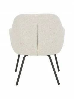 Westwing Collection Fauteuil cocktail en tissu bouclé blanc crème Jana, larg. 72 x prof. 68 cm -furniture Soldes Fauteuil cocktail en tissu boucle blanc creme Jana 5