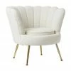 Westwing Collection Fauteuil cocktail tissu bouclé blanc crème Oyster, larg. 81 x haut. 75 cm
