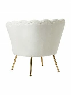 Westwing Collection Fauteuil cocktail tissu bouclé blanc crème Oyster, larg. 81 x haut. 75 cm -furniture Soldes Fauteuil cocktail tissu boucle blanc creme Oyster 5