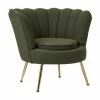 Westwing Collection Fauteuil cocktail tissu bouclé vert Oyster, larg. 81 x haut. 75 cm