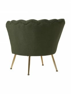 Westwing Collection Fauteuil cocktail tissu bouclé vert Oyster, larg. 81 x haut. 75 cm -furniture Soldes Fauteuil cocktail tissu boucle vert Oyster 4