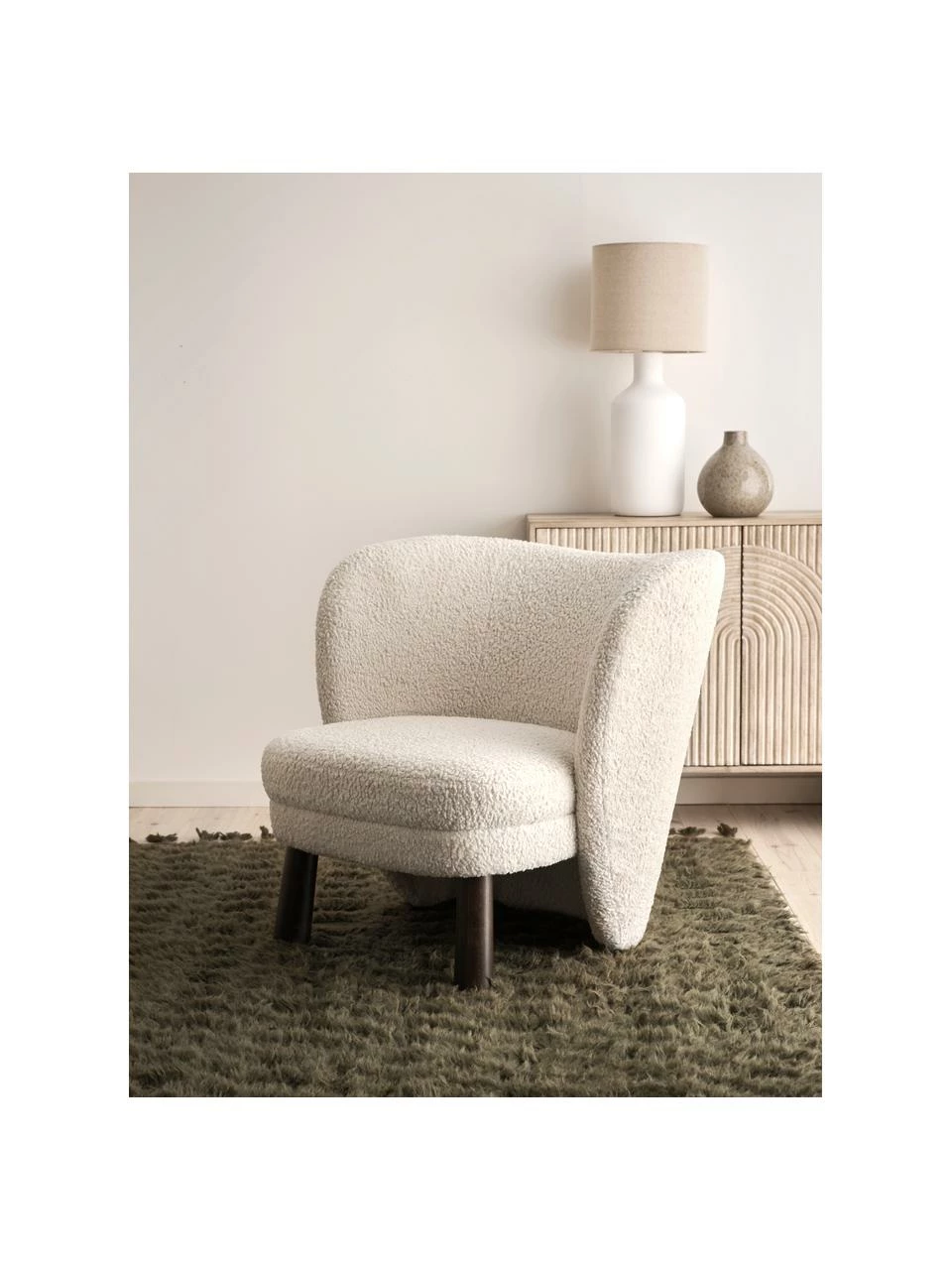 Fauteuil cocktail tissu peluche Tress, larg. 77 x prof. 80 cm 2 Fauteuil cocktail tissu peluche Tress, larg. 77 x prof. 80 cm – Image 2