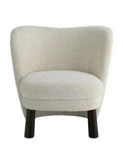 Fauteuil cocktail tissu peluche Tress, larg. 77 x prof. 80 cm