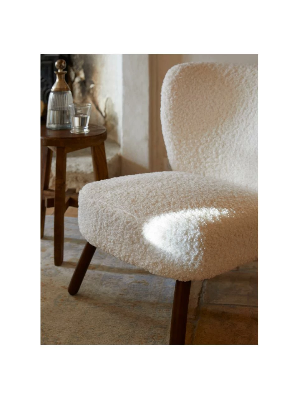 Westwing Collection Fauteuil cocktail tissu peluche blanc Robine, larg. 63 x prof. 73 cm 3 Westwing Collection Fauteuil cocktail tissu peluche blanc Robine, larg. 63 x prof. 73 cm – Image 3