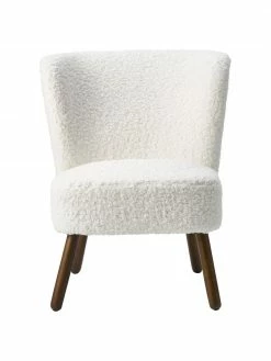 Westwing Collection Fauteuil cocktail tissu peluche blanc Robine, larg. 63 x prof. 73 cm 11 Westwing Collection Fauteuil cocktail tissu peluche blanc Robine, larg. 63 x prof. 73 cm -furniture Soldes Fauteuil cocktail tissu peluche blanc Robine 5