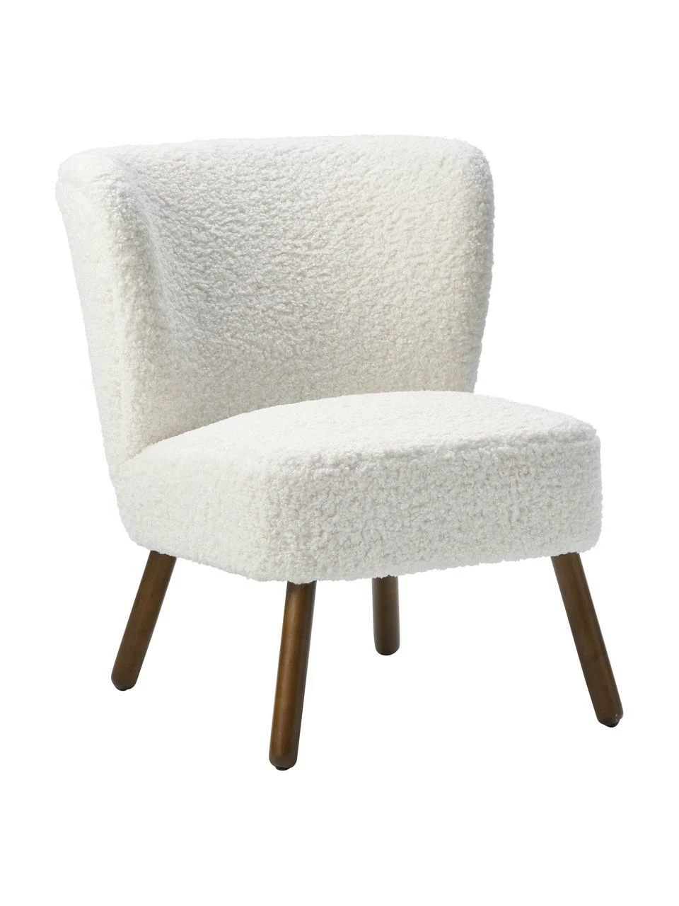 Westwing Collection Fauteuil cocktail tissu peluche blanc Robine, larg. 63 x prof. 73 cm 1 Westwing Collection Fauteuil cocktail tissu peluche blanc Robine, larg. 63 x prof. 73 cm