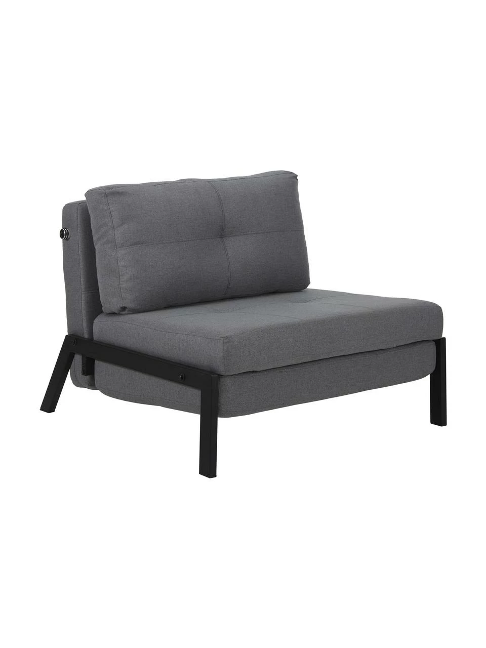 Westwing Collection Fauteuil convertible gris foncé Edward, larg. 96 x prof. 98 cm 1 Westwing Collection Fauteuil convertible gris foncé Edward, larg. 96 x prof. 98 cm