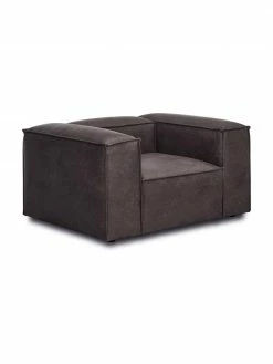 Westwing Collection Fauteuil cuir recyclé Lennon, larg. 130 x prof. 101 cm