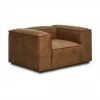 Westwing Collection Fauteuil cuir recyclé Lennon, larg. 130 x prof. 101 cm