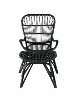 Fauteuil de jardin en rotin avec tabouret Ella, larg. 66 x prof. 131 cm -furniture Soldes Fauteuil de jardin en rotin avec tabouret Ella 3