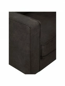 Westwing Collection Fauteuil de salon cuir recyclé brun-gris Hunter, larg. 87 x prof. 95 cm -furniture Soldes Fauteuil de salon cuir recycle brun gris Hunter 5