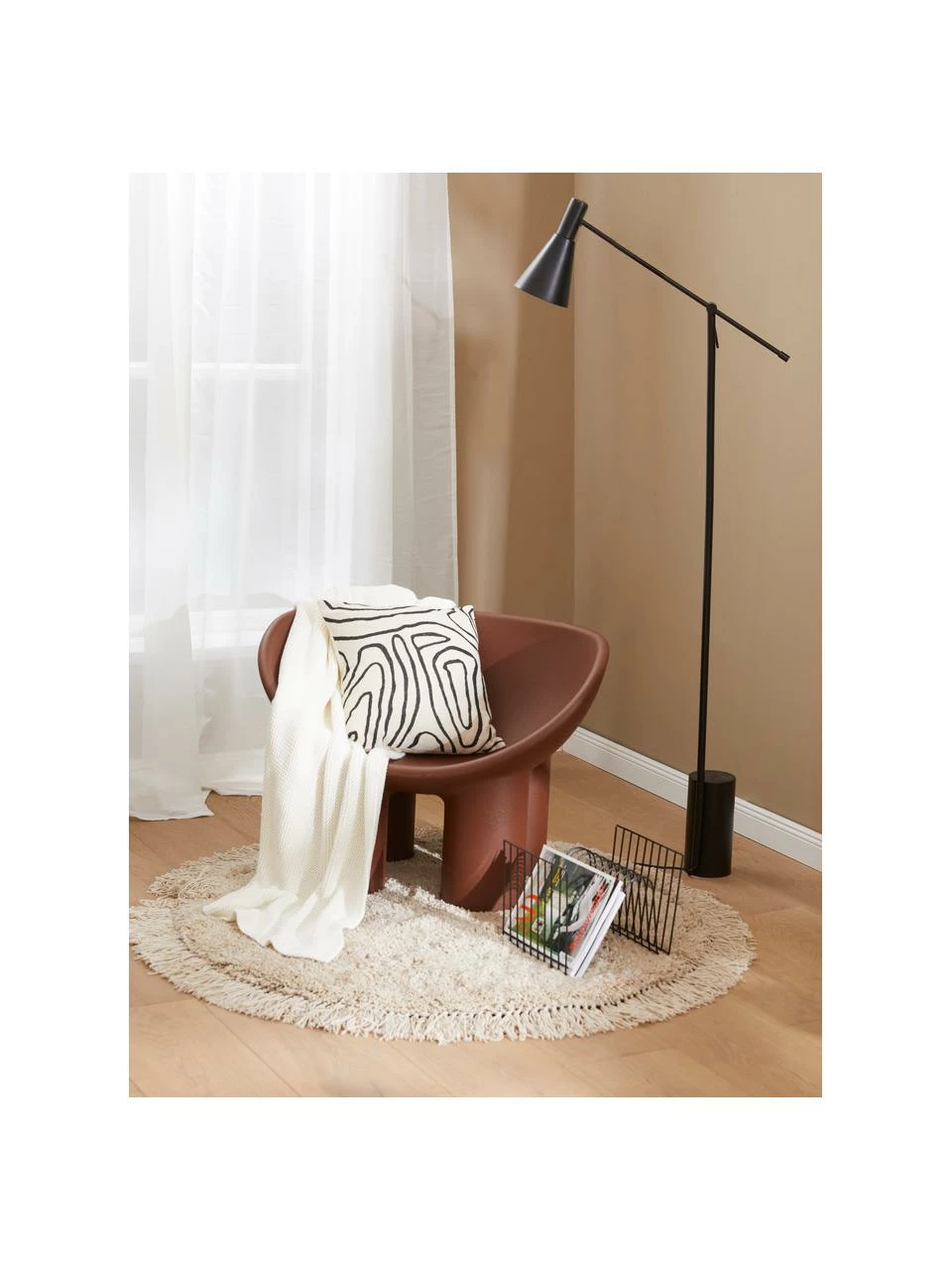 Fauteuil design brun Roly Poly, larg. 84 x prof. 57 cm 2 Fauteuil design brun Roly Poly, larg. 84 x prof. 57 cm – Image 2