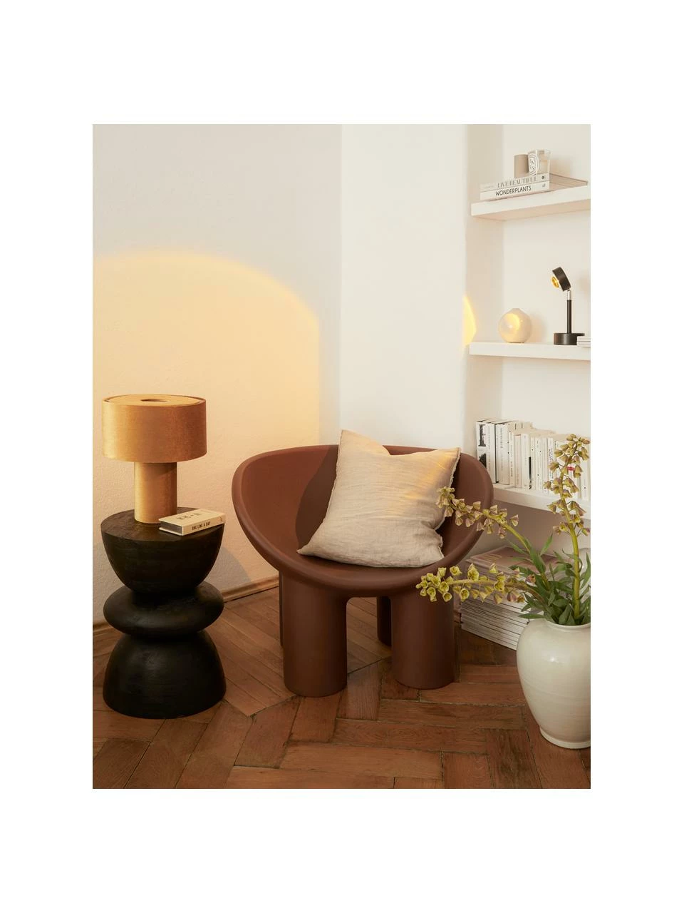 Fauteuil design brun Roly Poly, larg. 84 x prof. 57 cm 3 Fauteuil design brun Roly Poly, larg. 84 x prof. 57 cm – Image 3